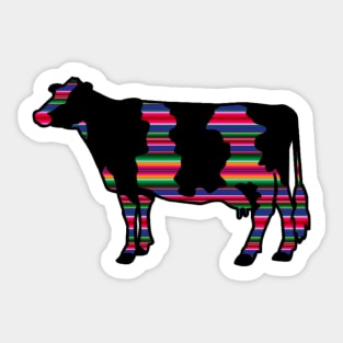 Serape Dairy Cow Silhouette  - NOT FOR RESALE WITHOUT PERMISSION Sticker